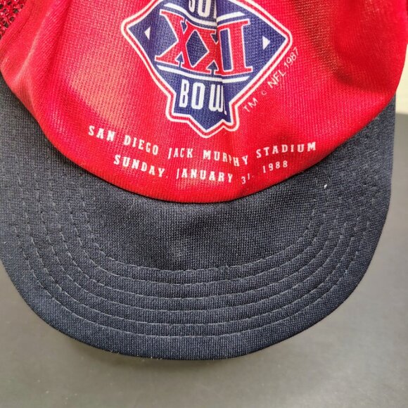 Vintage Super Bowl XXII New Era Hat Cap Snap Back Mesh Trucker Football NFL Mens - Picture 12 of 12